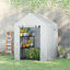 Outsunny Invernadero de Jardín 143x143x195 cm Vivero Casero de Acero con 4 Estantes Puerta y 2 Ventanas Enrollables para Cultivos Plantas Macetas Flores Patio Exterior Blanco, , large indicador imagen numero 2