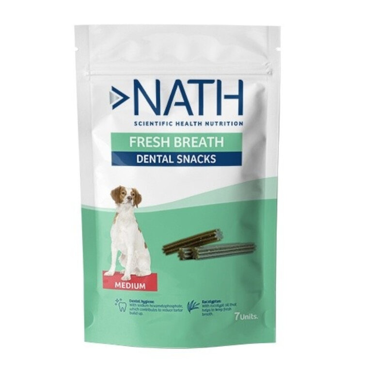 7 barritas Nath Snacks Dentales Medium Fresh Breath para perros