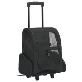 VidaXL Transportín plegable negro para mascotas