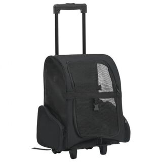 VidaXL Transportín plegable negro para mascotas