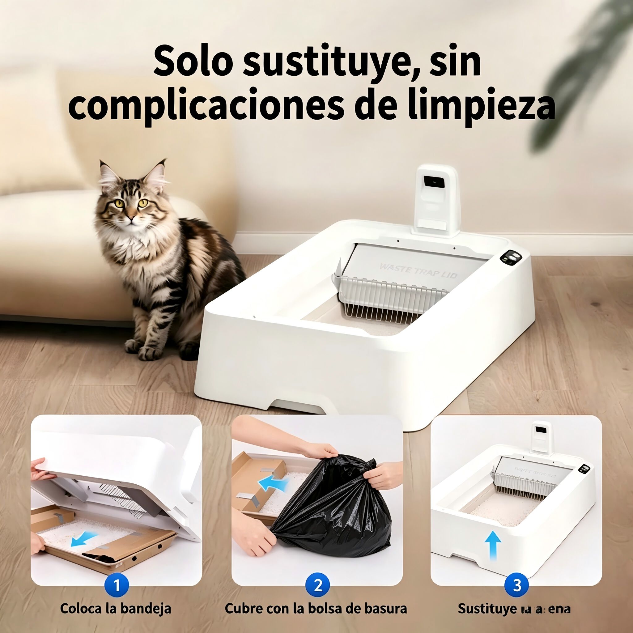 PETKIT Conjunto de arena cristalina con control de pH para gatos, compatible con la bandeja autolimpiante PUROBOT Crystal Duo, sistema de doble recogida de residuos, bandeja reemplazable, control de olores, gran capacidad de absorci&oacute;n, paquete de 4 unidades, , large Imagen numero 3