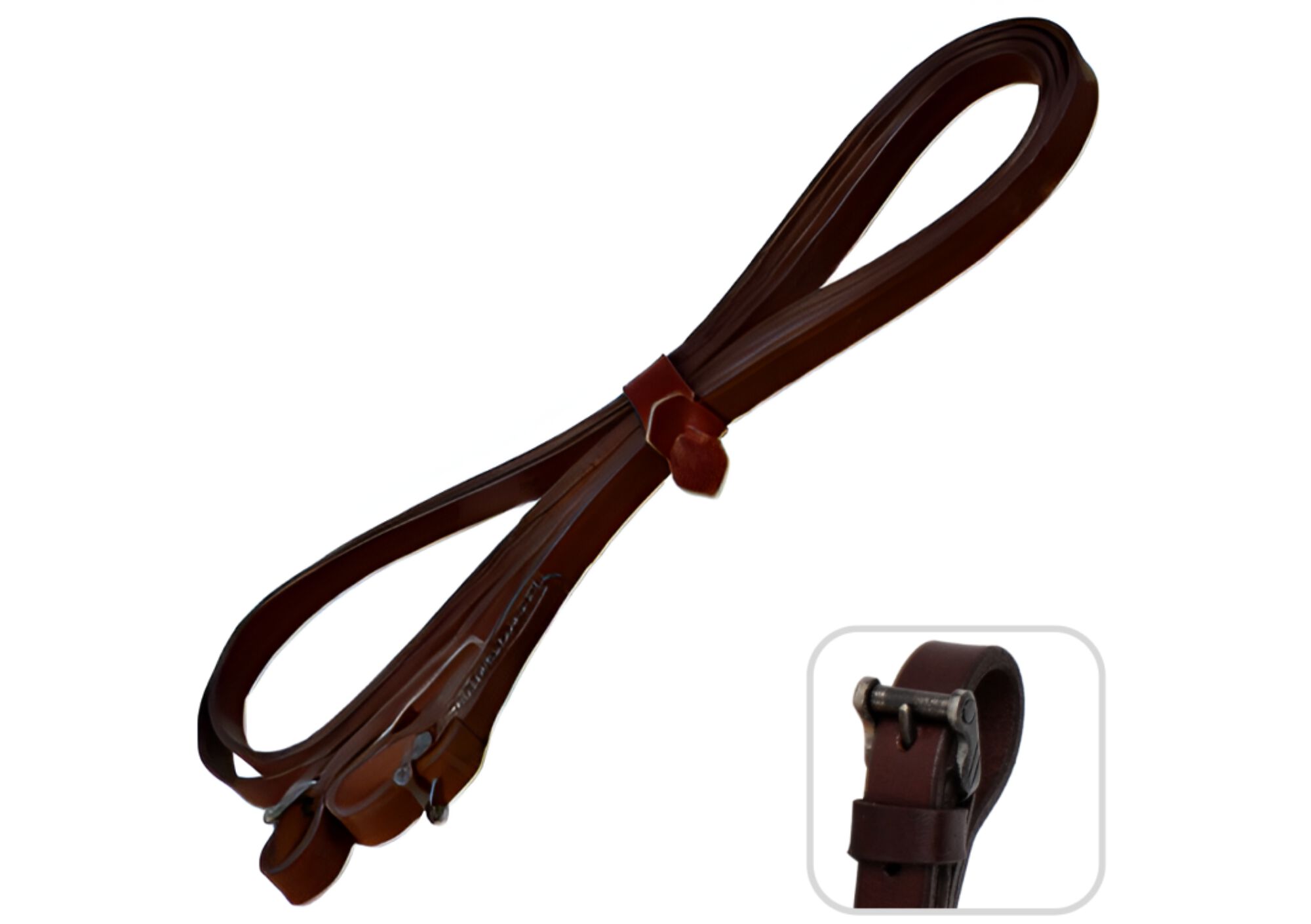 Falsa rienda vaquera con fundones | Hebillas fragua | Equipamiento para el caballo | Producto de Guarnicioner&iacute;a | Tradici&oacute;n artesana | Color Cereza | Los Nietos, , large Imagen numero 2