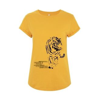 Animal totem camiseta tigre amarillo para mujer
