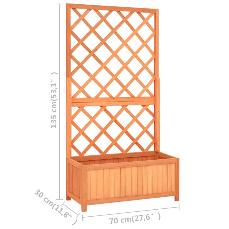 VidaXL Jardinera enrejada de madera para jardín thumbnail