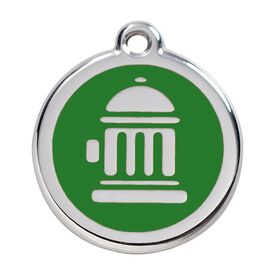 Red dingo Placa identificativa Acero Inoxidable Esmalte Boca de incendio Verde para perros