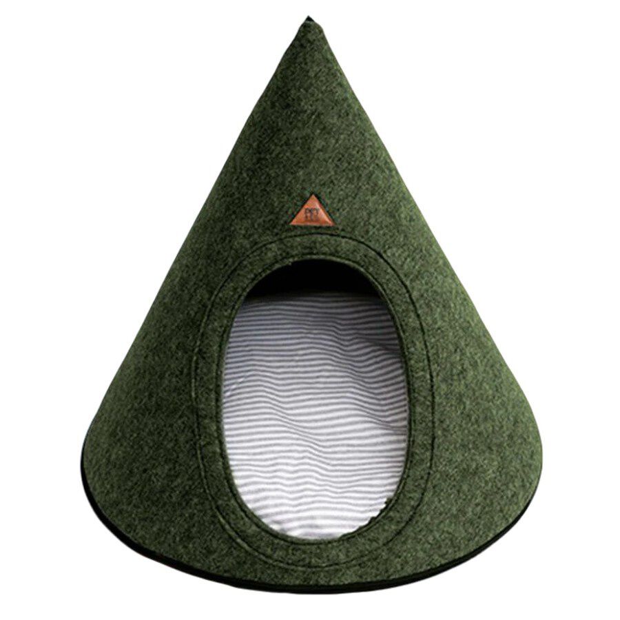 Pet and Co Cueva De Cama De Fieltro Oliva Tonto - Perros, , large Imagen numero 1