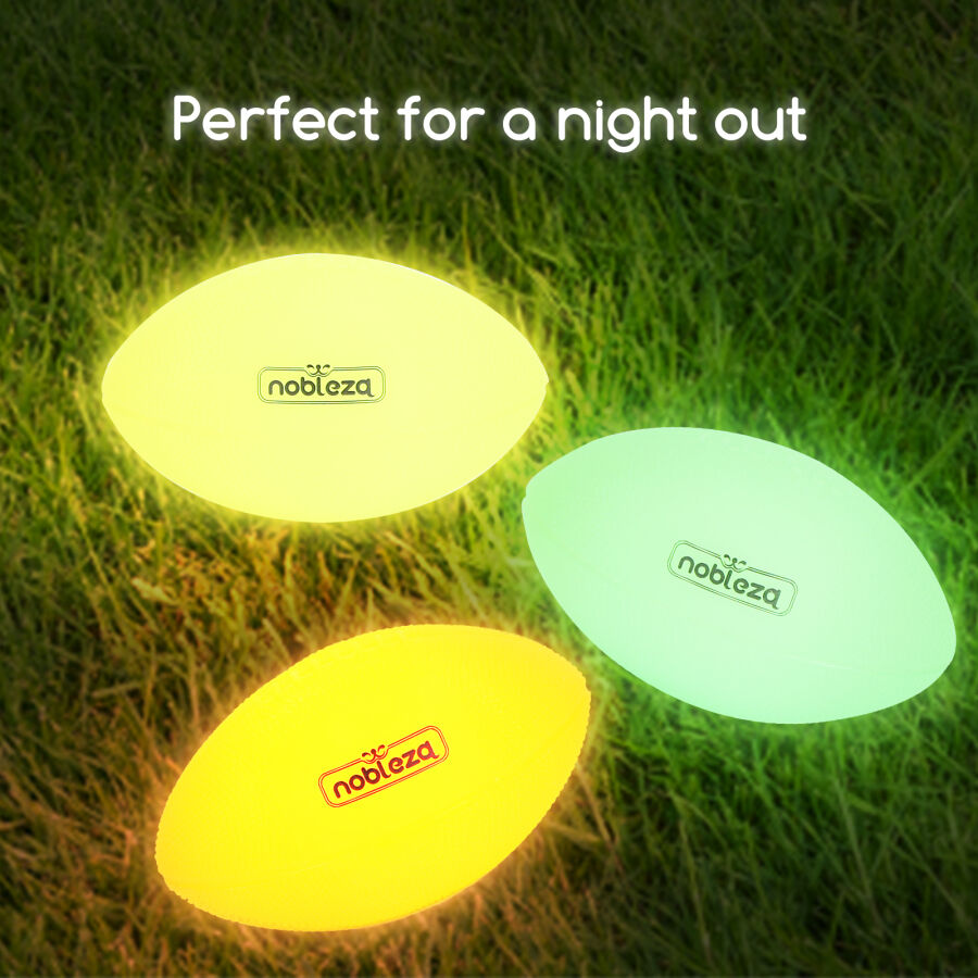 Nobleza Pelota Perro,3 Unidads Pelota Juguete Perro, Rugby para Perros Brillo en la Oscuridad, Pelota de Caucho Natural para Perros, Juguetes con Sonido para Medianas y Grandes, (L14CM*7.5CM), , large Imagen numero 4