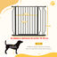 PawHut Barrera de Seguridad Extensible Barrera para Mascotas con 3 Extensiones Montaje a Presión Doble Bloqueo para Puerta Pasillo Escalera 75-145x76 cm Negro, , large indicador imagen numero 13