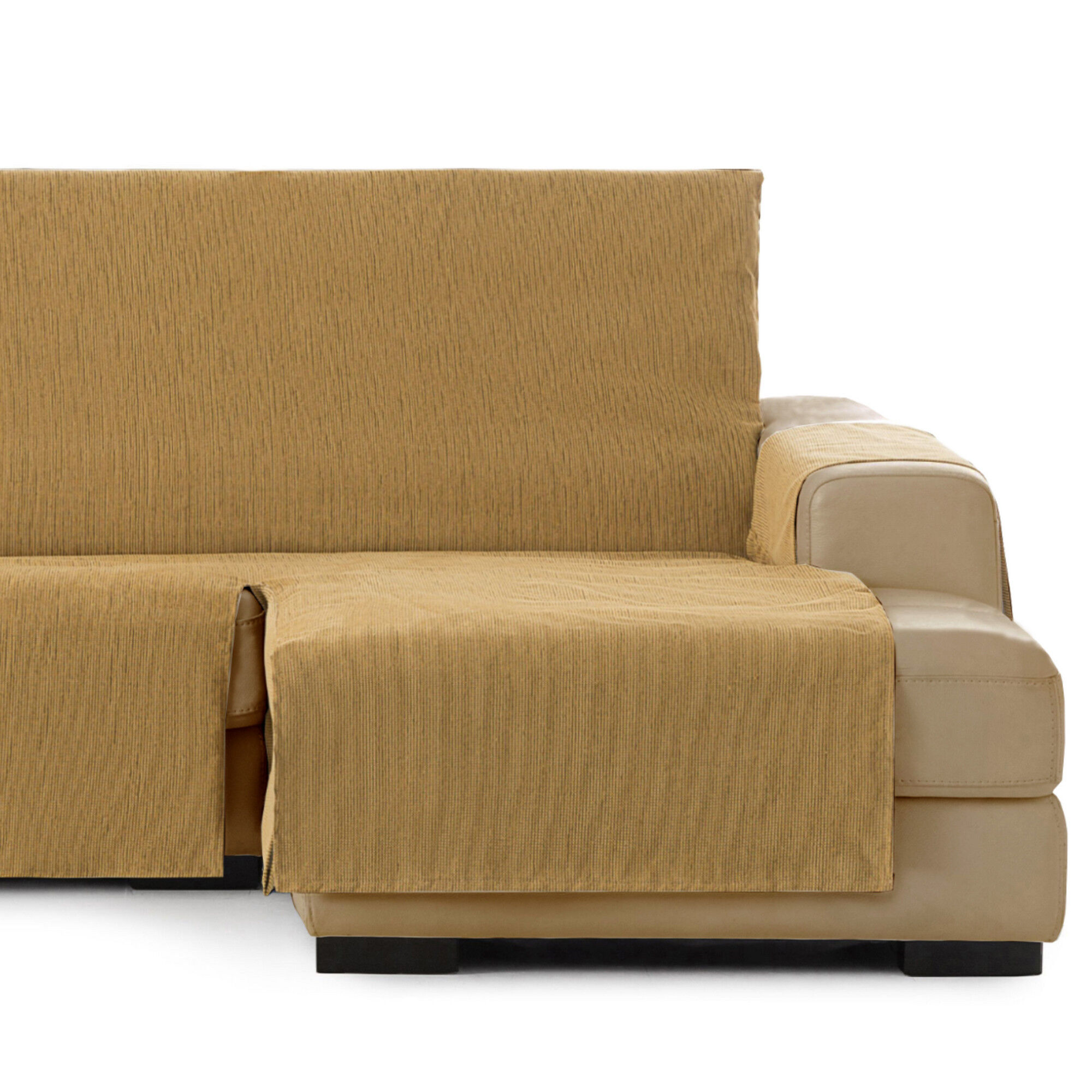 Vipalia Protector Funda Chaise Longue Lisa. Cubresofa Chenilla. Dise&ntilde;o Elite. Color Ocre. Chaise Corto Derecha, , large Imagen numero 1