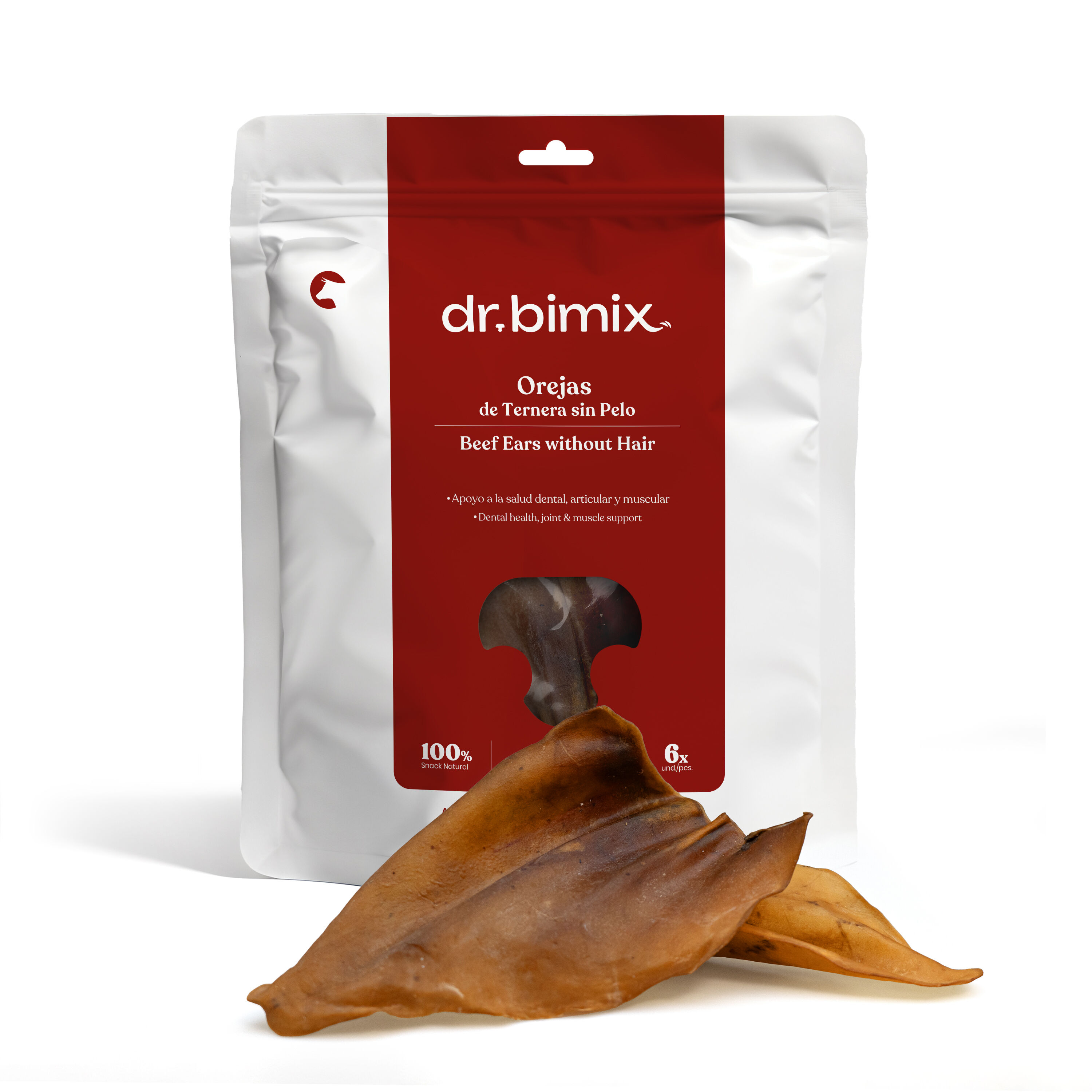 dr.bimix Orejas de Ternera sin Pelo para Perros | Masticaci&oacute;n Natural y Entretenimiento Duradero, , large Imagen numero 1