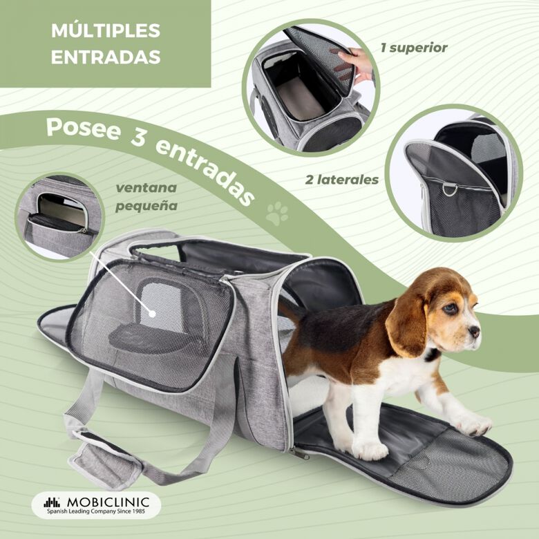 Mobiclinic Bolsa Transportín Bronco Mochila Plegable Ventilación Banda para trolley para mascotas thumbnail