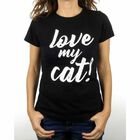 Camiseta mujer "Love my cat!" color Negro, , large image number null