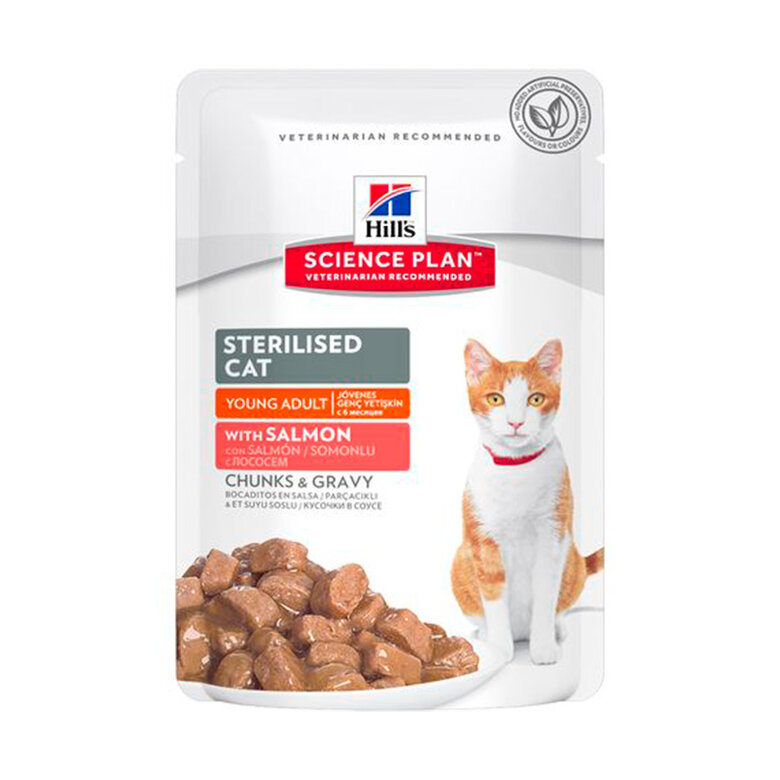 Sobre Hill's Science Plan Young Adult Sterilised Cat Salmón, , large image number null
