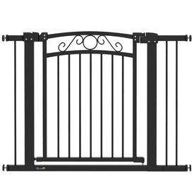 PawHut Barrera con Ancho Ajustable de Seguridad Negro para Perros 