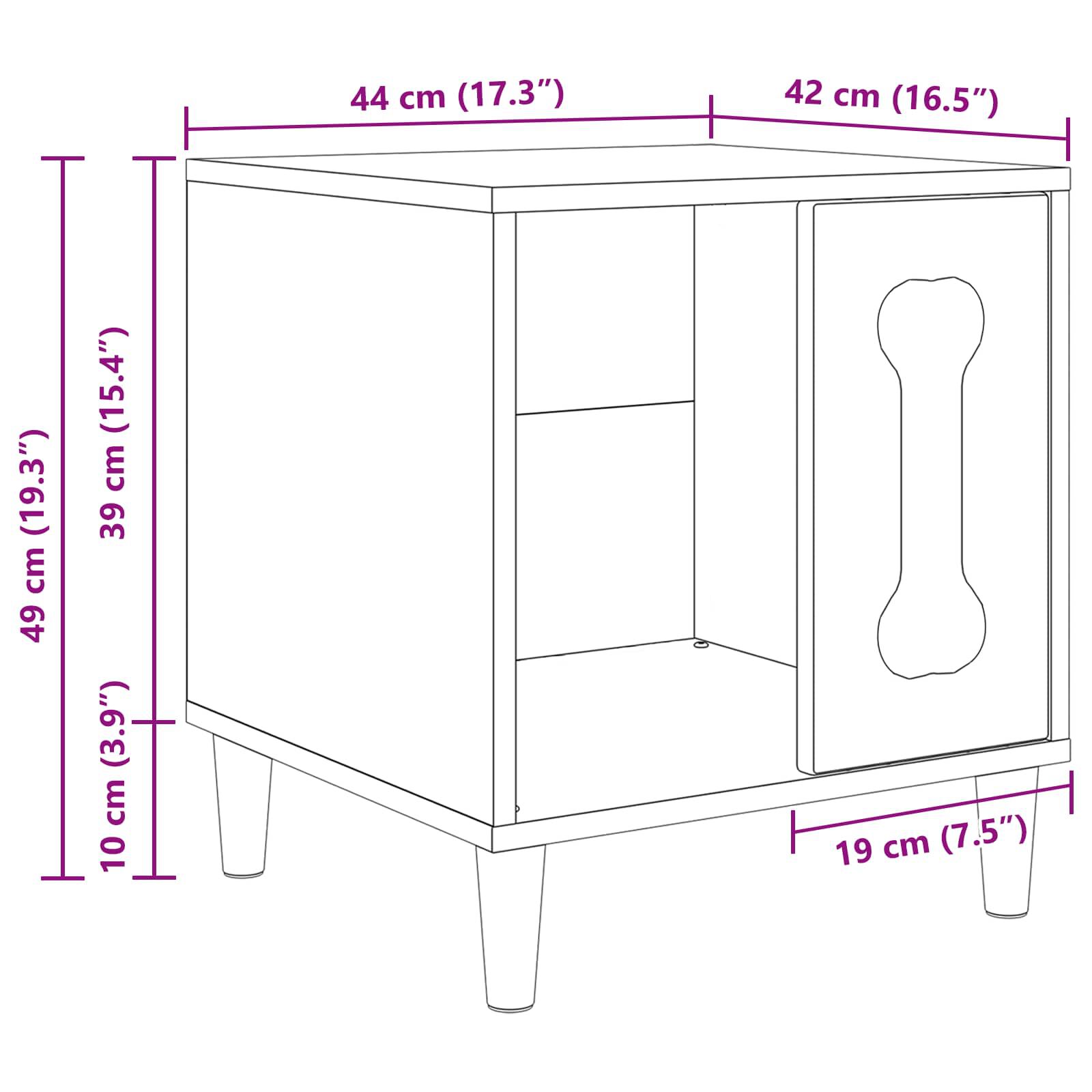 vidaXL Casa para perros Roble Artesanal 44 x 42 x 49 cm, , large Imagen numero 4