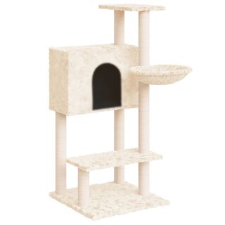 VidaXL Rascador con cueva y cama color crema para gatos