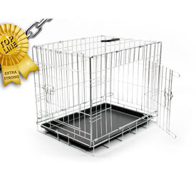 Duvo Jaula de Metal Cromo Extrafuerte para perros