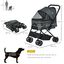 PawHut carrito plegable negro para mascotas, , large indicador imagen numero 2