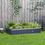 Outsunny Huerto Urbano 174x90x30 cm Arriate de Jardín de Acero Incluye Guantes Jardinera Macetero Rectangular para Cultivos Plantas Flores para Terraza Balcón Exterior Gris, , large indicador imagen numero 2