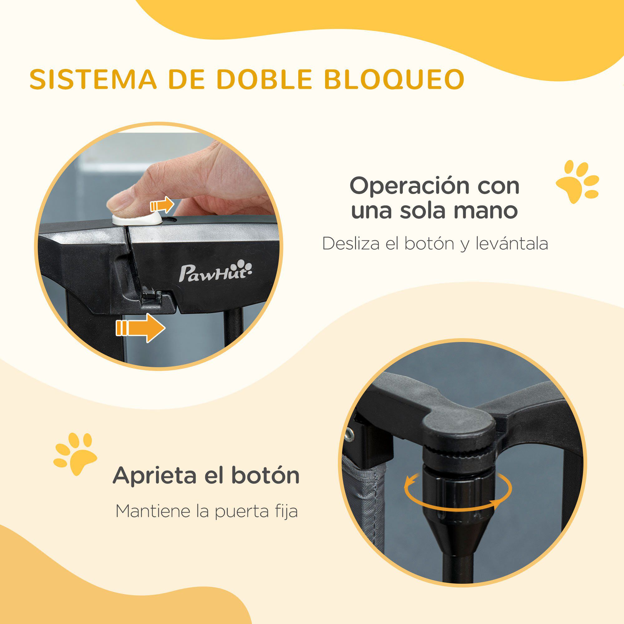 PawHut Barrera de Seguridad para Perros Plegable de 3 Piezas, , large Imagen numero 5