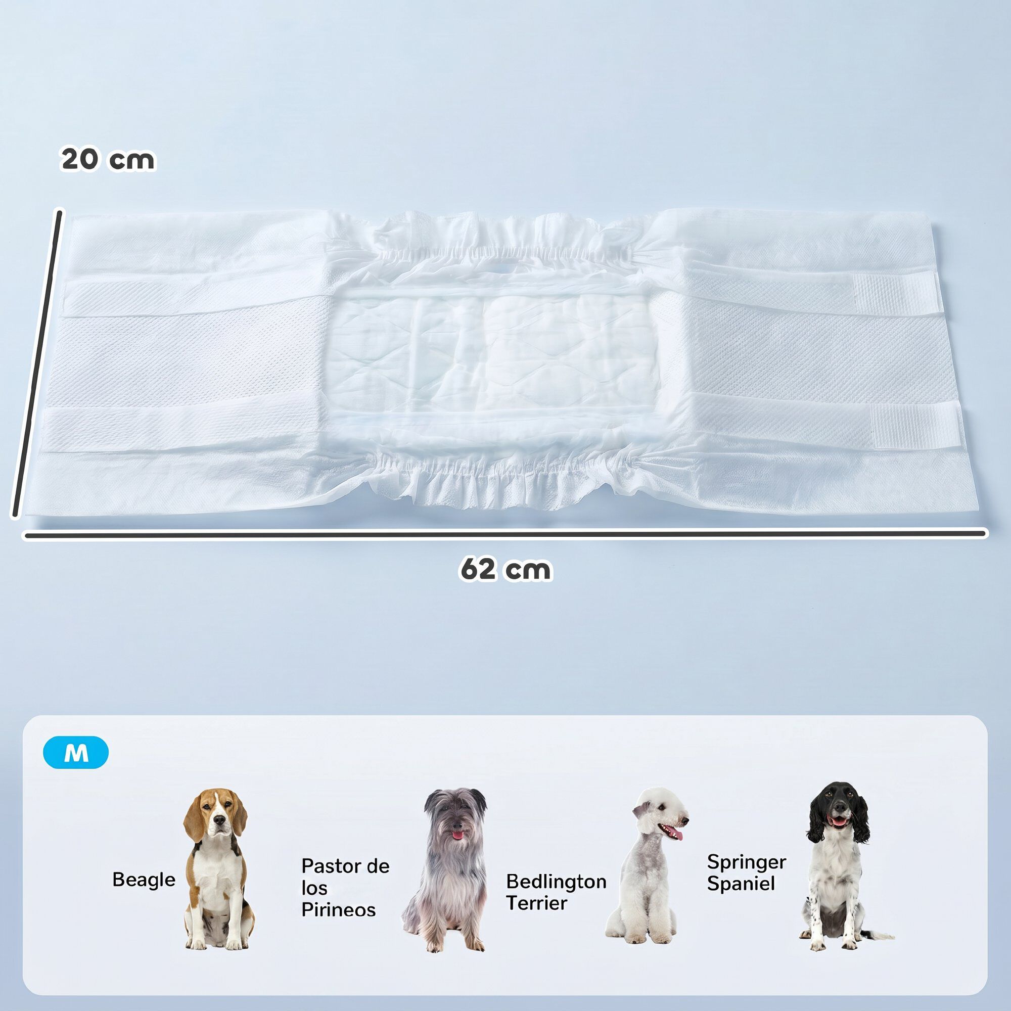 PawHut Pa&ntilde;ales para Perro Blanco, , large Imagen numero 3