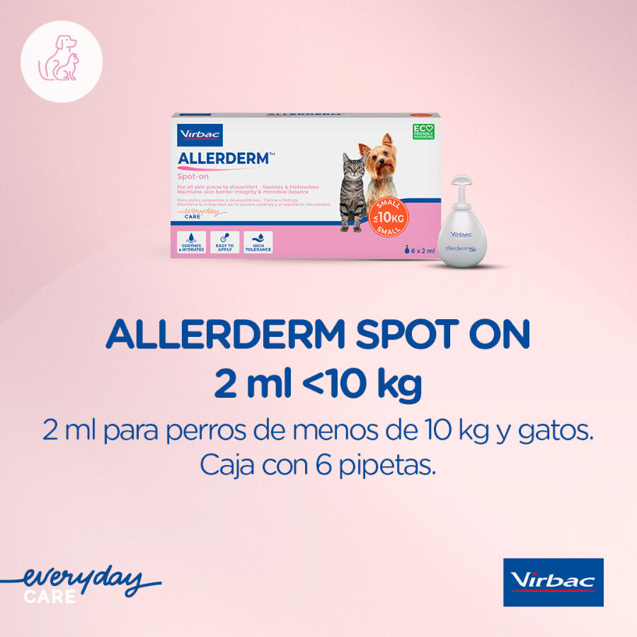 Virbac Allerderm spot on Pipetas dermatológicas para el cuidado de la piel Perros y Gatos. thumbnail