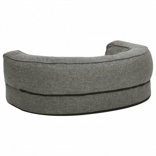 Vidaxl sof&aacute; acolchado ovalado con coj&iacute;n gris para perros, , large Imagen numero 8