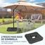 Outsunny 2 Pesos para Base de Sombrilla Rellenable de Arena 110 kg o Agua 70 kg para Base Cruzada de Parasol Sombrilla Cantilever para Jard&iacute;n Terraza Exterior 88,5x88,5x12 cm Negro, , large indicador imagen numero 4