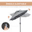 Outsunny Sombrilla Doble 295x150x219 cm Sombrilla de Jardín con Luces LED Solares Techo con Inclinación Ajustable y Manivela Manual para Patio Piscina Playa Gris, , large indicador imagen numero 5