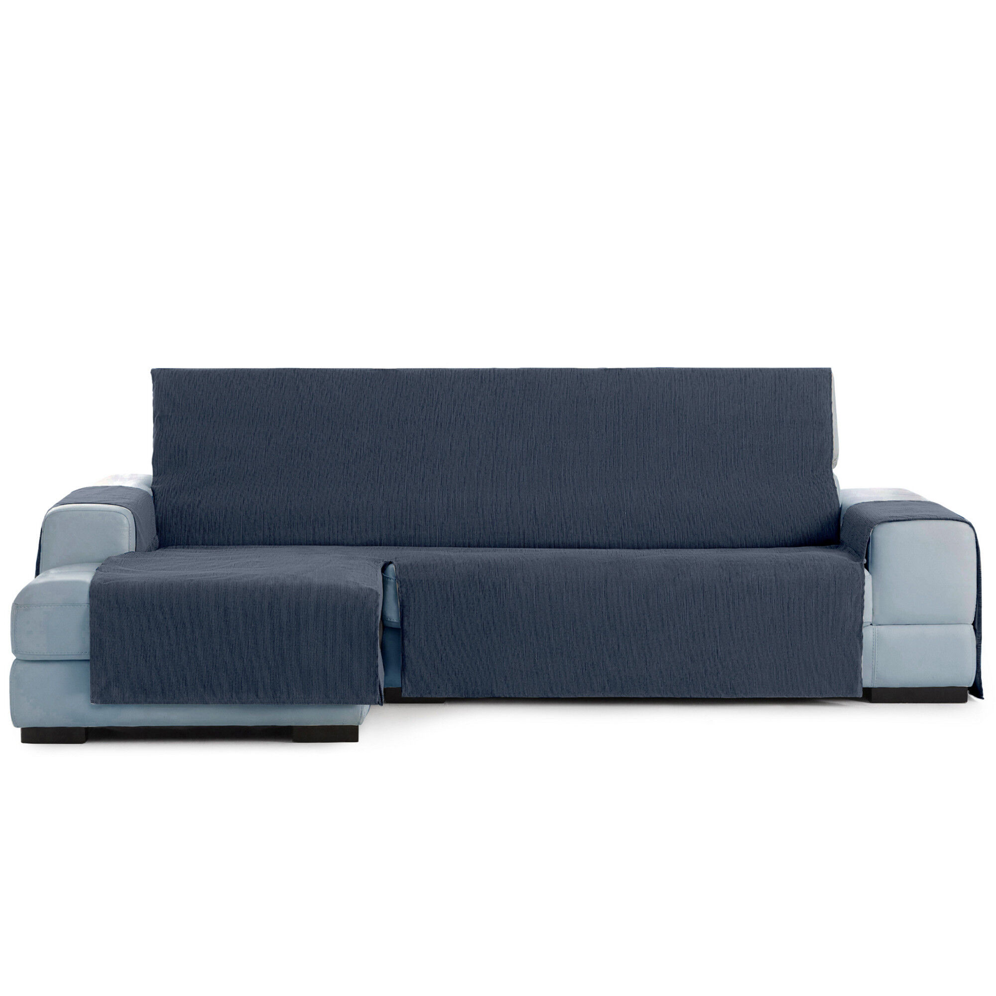Vipalia Protector Funda Chaise Longue Lisa. Cubresofa Chenilla. Dise&ntilde;o Elite. Color Azul. Chaise Largo Izquierda, , large Imagen numero 4