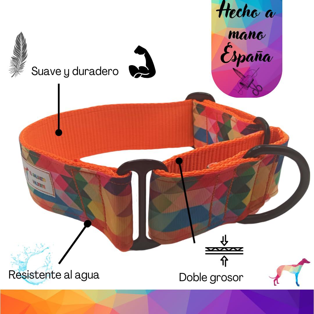 EGV - Collar Martingale. Collar galgo hecho a mano en Espa&ntilde;a (Multicolor), , large Imagen numero 2