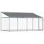 vidaXL Jaula de perros techo y puerta acero galvanizado gris 2x2x2 m, , large indicador imagen numero 17
