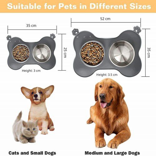 Edipets comedero antivoracidad de acero inoxidable gris para mascotas, , large Imagen numero 4