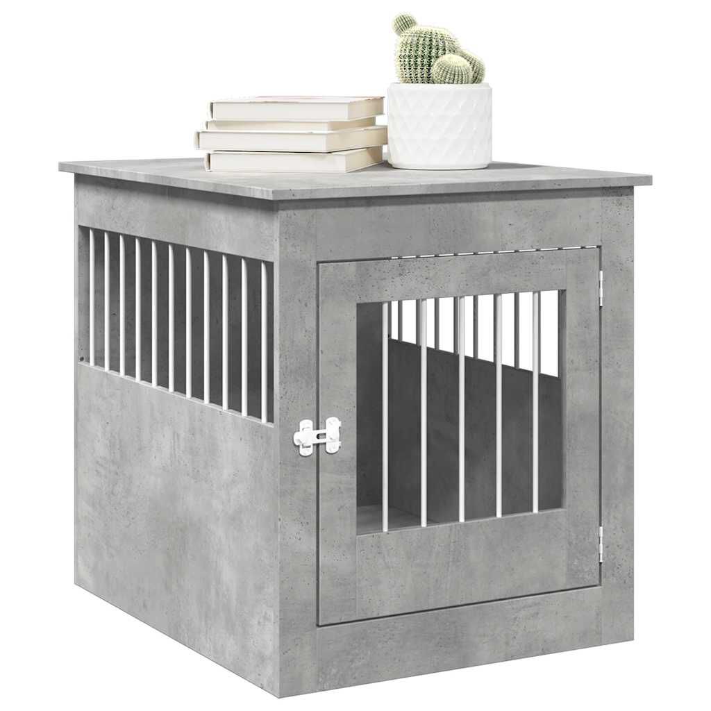 vidaXL Jaula para perros madera ingenier&iacute;a gris hormig&oacute;n 64,5x80x71 cm, , large Imagen numero 2