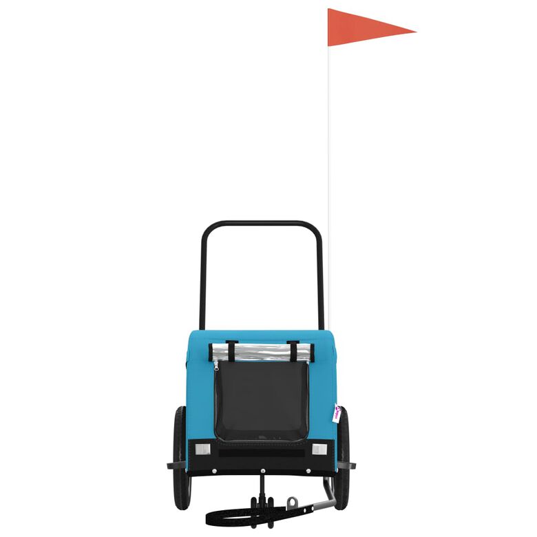 VidaXL Remolque  bicicleta azul/negro para perros y gatos thumbnail