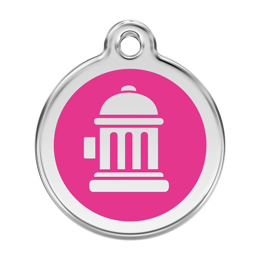 Placa identificativa Acero Inoxidable Esmalte Boca de incendio Rosa Fuerte para perros, , large Imagen numero 1