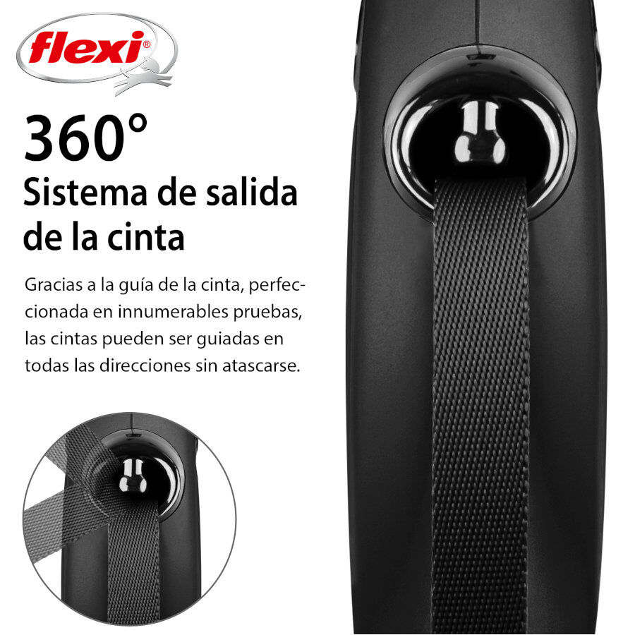 Flexi New Classic Correa Extensible Negra para perros, , large Imagen numero 2