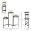 Outsunny Soporte para Plantas de Metal Mecetas Plegable Estantería para Flores con 3 Estantes y Bordes de Azulejo para Decoración Interiores y Exteriores 60x22x65 cm Negro, , large indicador imagen numero 3