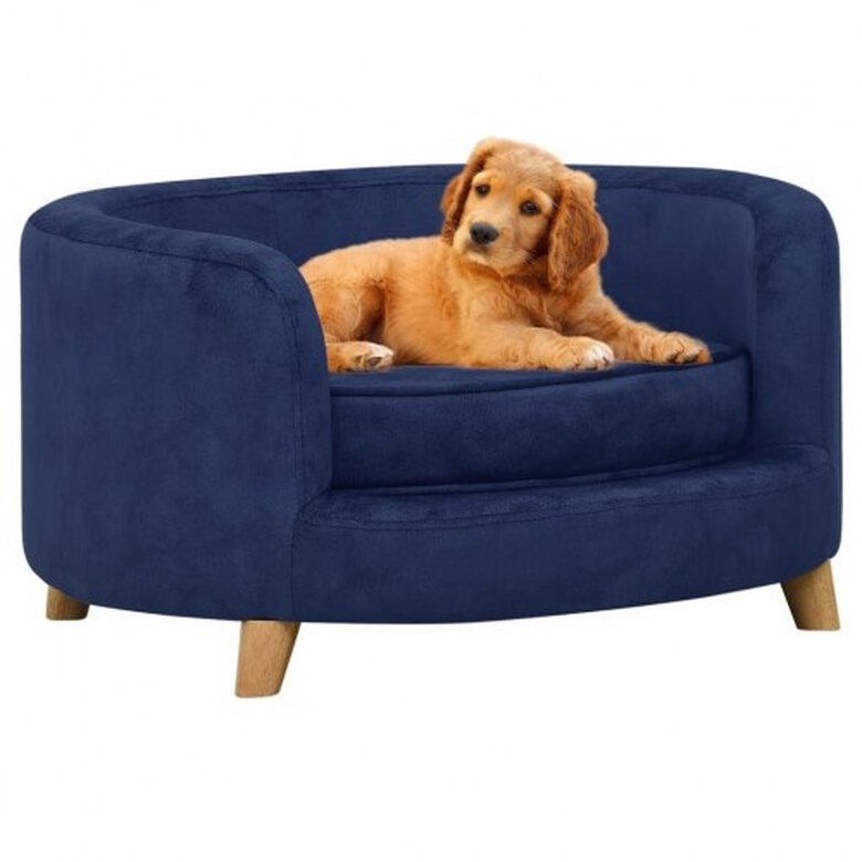 VidaXL Sofá de Madera Maciza Azul para perros, , large image number null
