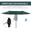 Outsunny Sombrilla de Terraza Exterior Parasol Grande 4,6x2,7m Sombrilla de Jardín con Manivela Manual Resistente al Agua y Protección Solar para Terraza Playa Piscina Verde, , large indicador imagen numero 5