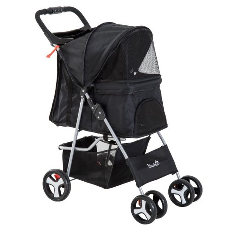 Pawhut coche plegable negro para mascotas, , large image number null