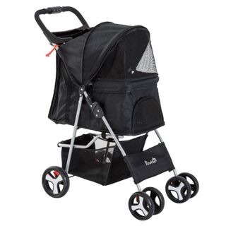 Pawhut coche plegable negro para mascotas