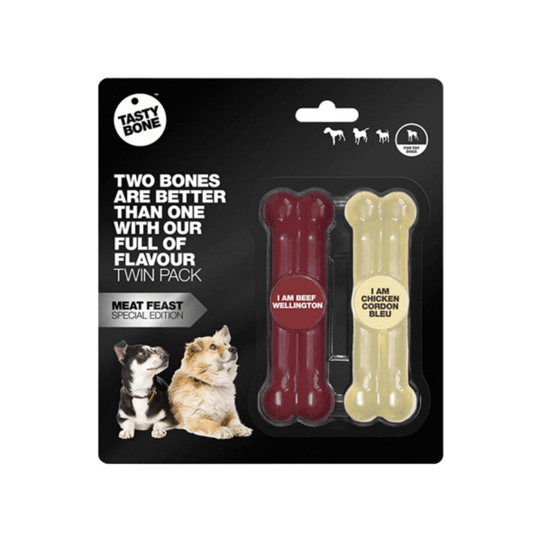 Tasty Bone Hueso Ternera y Pollo mordedor para perros – Pack 2, , large image number null