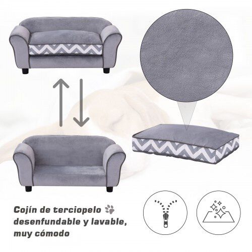 Sof&aacute; cama de dise&ntilde;o para perros color Gris, , large Imagen numero 4