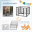 PawHut Parque para Perros de 4 Paneles 82x82x60 cm Parque de Juegos para Mascotas Plegable con Puerta de Pestillo y Marco de Metal para Interior y Exterior Gris, , large indicador imagen numero 5