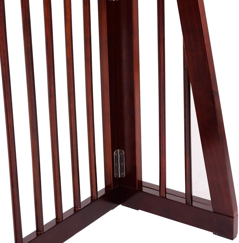 COSTWAY Barrera de Seguridad Extensible Valla de Madera para Puerta Escalera Protección para Perro Mascotas thumbnail