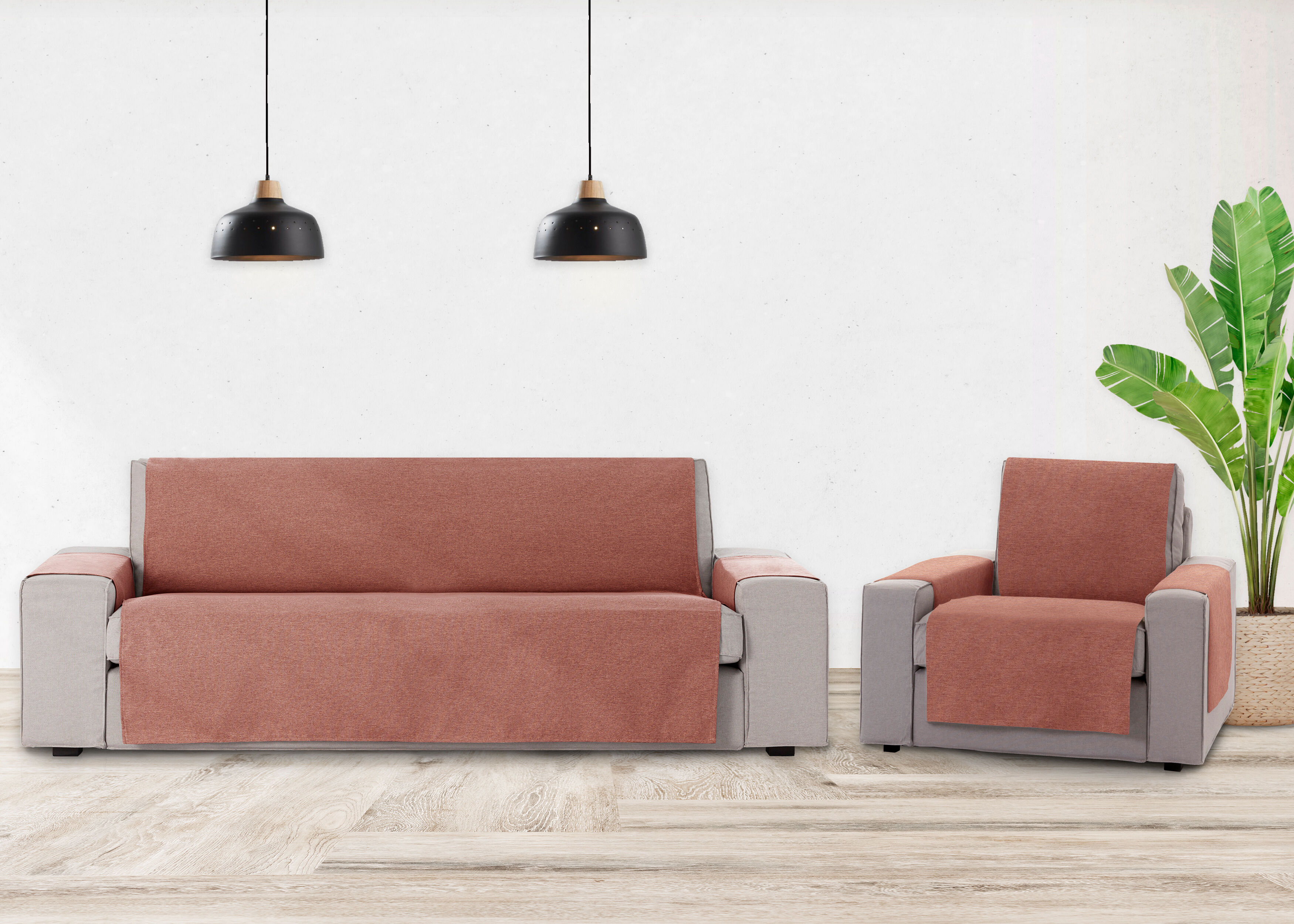 Vipalia Protector Cubre Sof&aacute; 4 Plazas Color Teja Modelo Brisa, , large Imagen numero 4