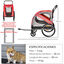 PawHut Remolque de Bicicleta Perros 2 en 1 Carrito Transporte para Mascotas con Puertas Enrollables Ventanas Cinturón de Seguridad Bandera y 6 Reflectores 140x72,5x108 cm Rojo, , large indicador imagen numero 3