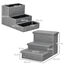 PawHut Escalera para Mascotas de 3 Peldaños Escalones para Perros Gatos con Tapas Abribles y Espacio de Almacenamiento 63,5x42,5x40,5 cm Gris, , large indicador imagen numero 3
