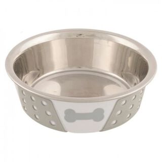 Cuenco de acero inoxidable Trixie color Blanco
